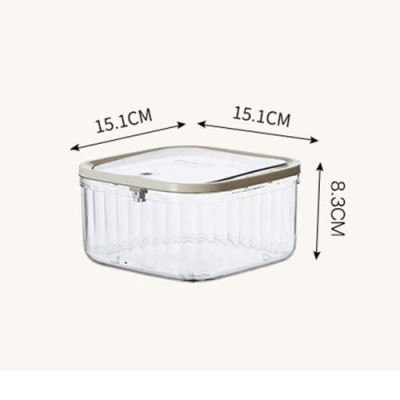 Hộp Vuông Để Bàn (15*15*8.3cm) Đựng Bông Tẩy Trang, Dụng Cụ Trang Điểm, Đồ Dùng Văn Phòng, Thùng Rác Mini Để Bàn,...  Họa Tiết Trong Suốt Có Nắp Đậy  Kiểu Dáng Trẻ Trung Hiện Đại - Hàng Cao Cấp