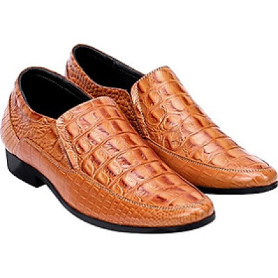 Giày Tây Nam Vân Cá Sấu Huy Hoàng HT7130 - Vàng