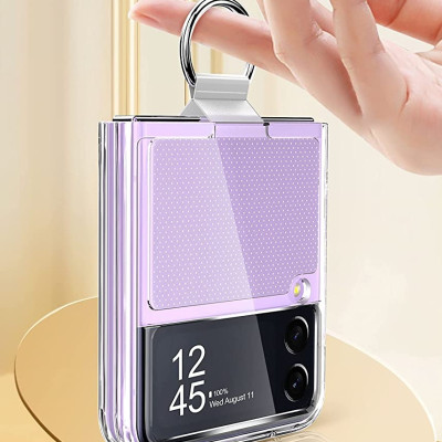 Ốp lưng chống sốc trong suốt kèm iring cho Samsung Galaxy Z Flip 3 hiệu Likgus Cover Ring (chất liệu cao cấp, thiết kế iring chống rơi rớt) - hàng nhập khẩu