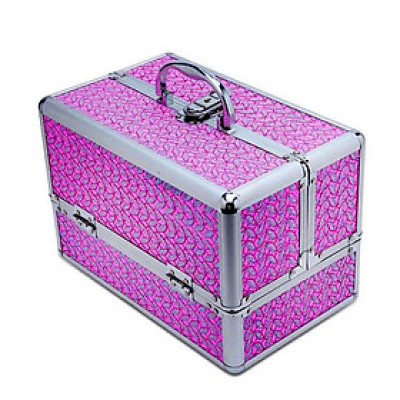 Hộp đựng mỹ phẩm đồ trang điểm cỡ lớn màu tím kích thước 30x19x20cm Hando