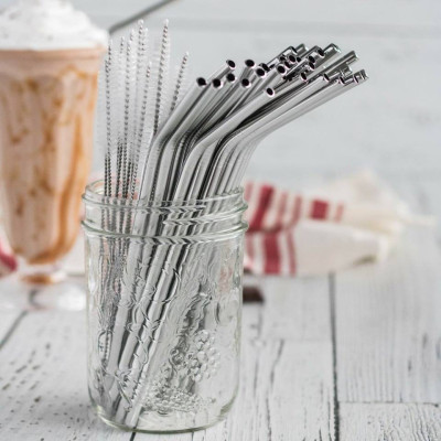 Bộ 4 Ống Hút Inox (Ống Hút inox sus 304) -Tặng cọ vệ sinh