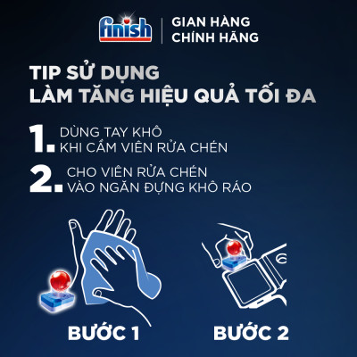 Combo Finish tiện lợi 3: Túi 100 Viên Rửa Bát All In 1+ Nước Làm Bóng Finish 500ml +Dung Dịch Vệ Sinh Máy Finish 250ml