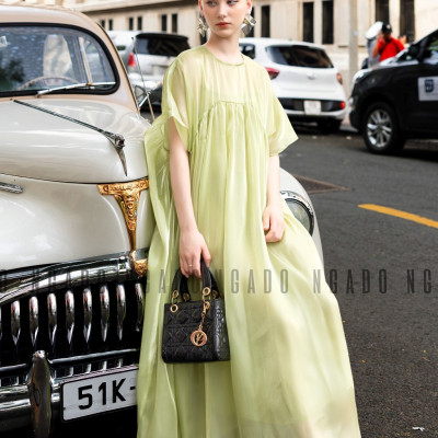 Đầm babydoll xanh đậu NGADO, Đầm suông, Đầm phom rộng, Đầm xòe, Đầm voan tơ thiết kế