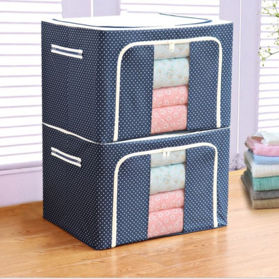 Bộ 2 Túi Đựng Chăn Màn - Túi Quần Áo Khung Sắt Gấp Gọn 2 Chiếc Cao Cấp (Giao màu ngẫu nhiên)