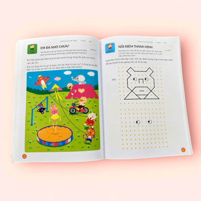 Sách cho bé - Phát tiển tư duy - Não trái, Não Phải - Bông Hoa Đỏ BANGSON - Dành cho trẻ từ 3-6 tuổi