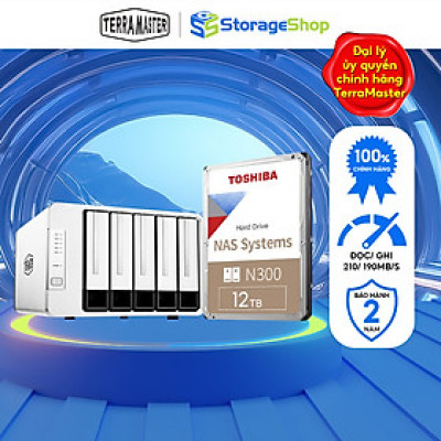 Combo bộ thiết bị lưu trữ DAS TerraMaster D5-310 5-bay kèm 1 ổ cứng NAS Toshiba N300 3.5inch hoạt động 24/7