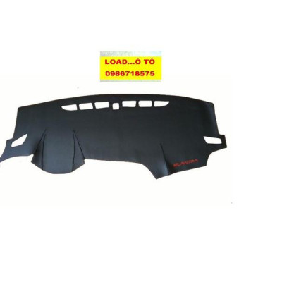 Thảm Taplo Chống Nắng Xe Huyndai Elantra 2023-2018 Mẫu Da Vân Carbon, Nhung Lông Cừu Có Lớp Chống Trượt