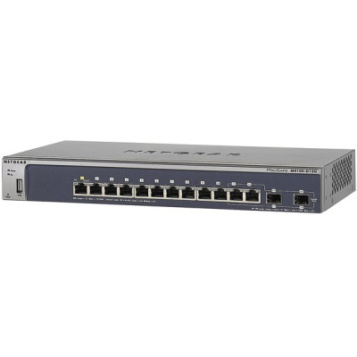 Thiết Bị Chia Mạng Để Bàn 12 Cổng 10/100/1000M Với 2 Cổng Quang 1G SFP Fully Managed Gigabit Ethernet ProSAFE Next-Gen Edge Switch Netgear M4100-D12G (GSM5212) - Hàng Chính Hãng