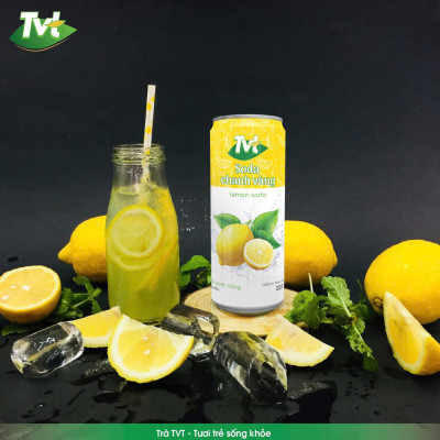 [Combo 12 lon 320ml] Soda Chanh VàngTVT - Nước cốt chanh vàng tự nhiên cùng soda nhẹ nhàng