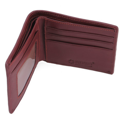 HJ2226 - Bóp nam Huy Hoàng da cá sấu nguyên con nhỏ màu nâu đỏ