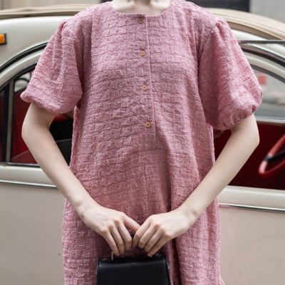 Đầm cotton hồng NGADO , đầm nữ , Đầm babydoll , Đầm xòe , Đầm thiết kế