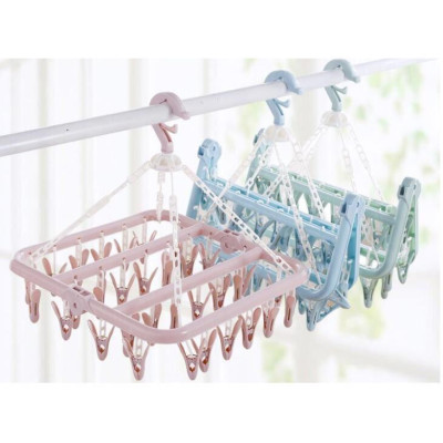 Móc Chùm Nhựa Phơi Quần Áo, Tất, Vớ Loại 32 Kẹp 36x32cm