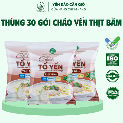 Yến Đảo - Thùng 30 Gói Cháo Yến Thịt Bằm Chất Lượng Giàu Dinh Dưỡng Tiện Lợi Cho Gia Đình