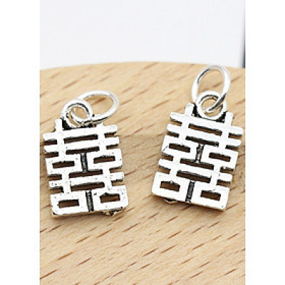 Combo 2 cái charm bạc chữ song hỷ treo - Ngọc Quý Gemstones