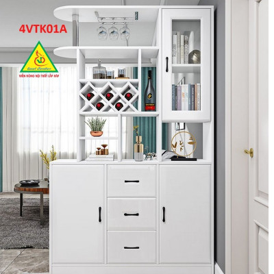 Vách ngăn kiêm tủ rượu trang trí phòng khách , nhà bếp 4VTK01 - Nội thất lắp ráp Viễn Đông