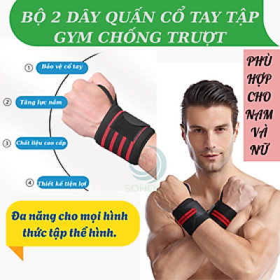 Bộ 2 Dây Quấn Cổ Tay Tập Gym Chống Trượt- Dây Hỗ Trợ Cổ Tay Khi Tập Tạ – Tập Lưng 2 Dây- Set 2 Đai Quấn Cổ Tay Chống Mỏi Khi Tập Thể Hình- Dây Quấn Tay Gym Tăng Lực Kéo – Bảo Vệ Cổ Tay 2 Cái– Co Giãn, Chống Trượt
