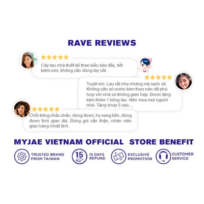 Bộ cây lau nhà tự vắt thông minh 3 thanh vắt sợi microfiber