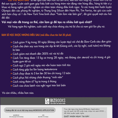 Cơ Thể 4 Giờ - Bí Quyết Cân Đối, Khỏe Mạnh Và Đời Sống Tình Dục Thăng Hoa ( tặng kèm bookmark )