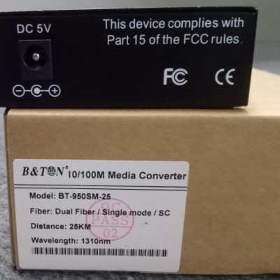 Media Convector 2 sợi 10/100Base BTON BT-950SM-25. Hàng nhập khẩu