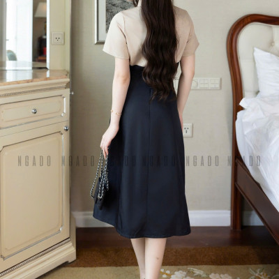 Đầm nude phối đen NGADO