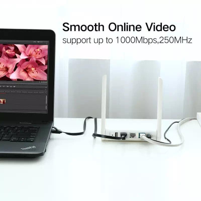 Ugreen UG50180NW102TK 15M màu Đen Cáp mạng LAN CAT6 dây dẹt - HÀNG CHÍNH HÃNG