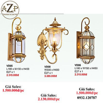 ĐÈN ĐỒNG / ĐÈN ỐP VÁCH / ĐÈN TRANG TRÍ / ĐÈN THẢ TRẦN / ĐÈN TREO TƯỜNG PHÒNG KHÁCH / PHÒNG NGỦ / ĐÈN TRANG TRÍ NHÀ HÀNG KHÁCH SẠN AZP-VD05 / VD06 / VD08 phong cách đương đại, hàng nhập khẩu AZP