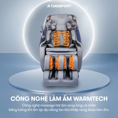 Ghế massage KINGSPORT G83 hệ thống con lăn hiện đại, con lăn lòng bàn chân 3 cấp độ, nhiệt hồng ngoại kép