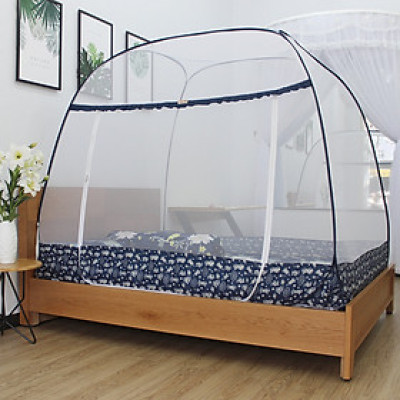 Mùng chụp tự bung Cao Cấp Mộc Miên- Đỉnh Rộng Viền Chân 