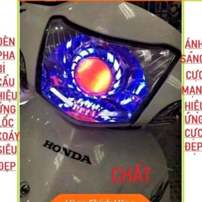 ĐÈN PHA LED BI CẦU LỐC XOÁY HIỆU ỨNG MÀU SẮC CỰC ĐẸP LẮP XE MÁY ÔTÔ 