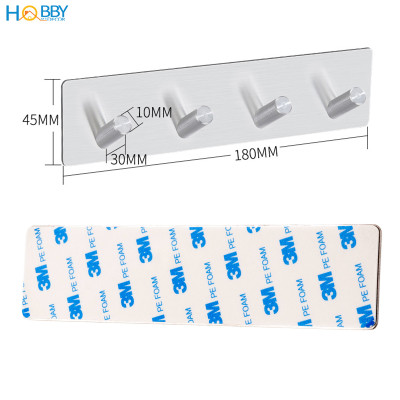 Móc treo quần áo 4 chấu inox 304 dán tường Hobby home decor 4V110