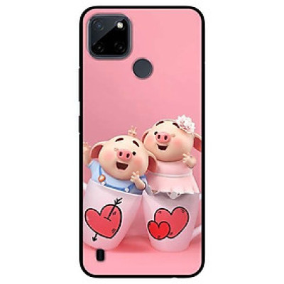 Ốp lưng dành cho Realme C21Y - C25Y mẫu Hai Chú Heo Ly Cặp