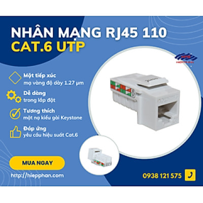 JACK mạng CAT.6 110 Keystone (10 cái) Corning - Hàng nhập khẩu