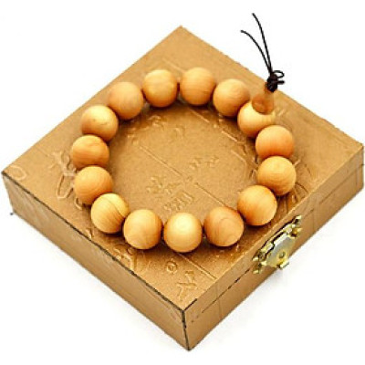 Vòng chuỗi đeo tay gỗ ngọc am 15 ly kèm hộp gỗ