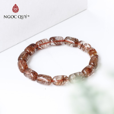 Vòng tay lu thống đá thạch anh tóc đỏ mệnh hỏa, thổ - Ngọc Quý Gemstones