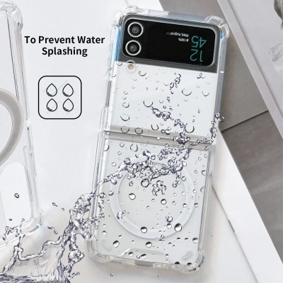 Ốp lưng chống sốc trong suốt hỗ trợ sạc Maqsafe cho Samsung Galaxy Z Flip 3 / Z Flip 4 hiệu Likgus Maqsafe Magetic Case siêu mỏng 1.5mm, độ trong tuyệt đối, chống trầy xước, chống ố vàng, tản nhiệt tốt - hàng nhập khẩu