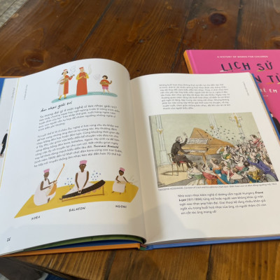 (Bìa cứng, in màu toàn bộ) LỊCH SỬ ÂM NHẠC CHO TRẺ EM – Mary Richards, David Schweitzer, Rose Blake – San Hô