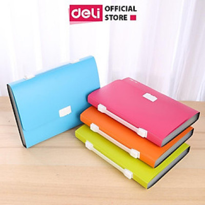 Cặp A4 Nhựa 6 Ngăn Đựng Tài Liệu Phân Trang Deli - Lưu Trữ Tài Liệu Phù Hợp Học Sinh Văn Phòng - 38125