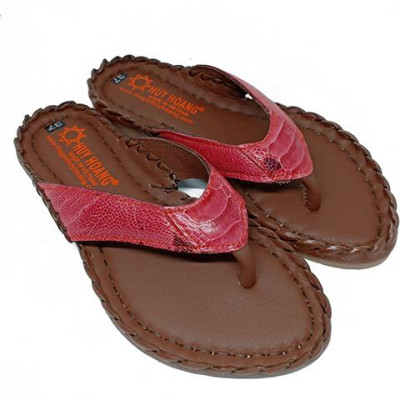 Dép nữ Huy Hoàng da đà điểu màu hồng HT7412