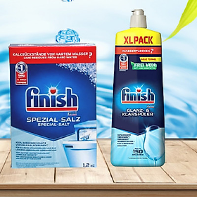 Nước làm bóng Finish 750 ml+ muối rửa bát Finish 1200 g