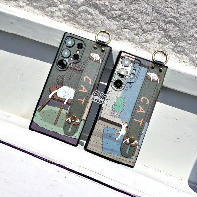 Ốp Lưng Bé Mèo Cho Samsung Galaxy S25 Ultra / S24 Ultra Có Dây Xỏ Tay - BUM STORE GALAXY