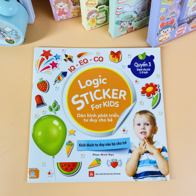Sách - Combo 4 cuốn Logic sticker for kids dành cho bé từ 2-8 tuổi - ndbooks