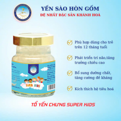 [Hộp 6 Hũ] Tổ Yến Chưng Cao Cấp Dành Cho Trẻ Em Super Kids - Yến Sào Hòn Gốm Chính Hiệu Khánh Hoà - HGK NEST