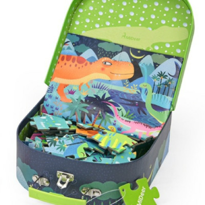 Đồ chơi ghép hình Mideer Puzzle MD3026 – Vali ghép hình Khủng long (104 mảnh ghép)