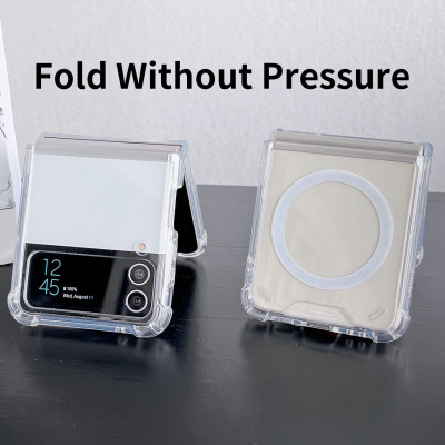 Ốp lưng chống sốc trong suốt hỗ trợ sạc Maqsafe cho Samsung Galaxy Z Flip 3 / Z Flip 4 hiệu Likgus Maqsafe Magetic Case siêu mỏng 1.5mm, độ trong tuyệt đối, chống trầy xước, chống ố vàng, tản nhiệt tốt - hàng nhập khẩu