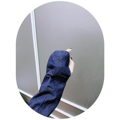 Áo chống nắng nữ toàn thân vải bò jean 2 lớp dáng xòe không xẻ sau che kín chân thoáng mát mẫu mới 2022