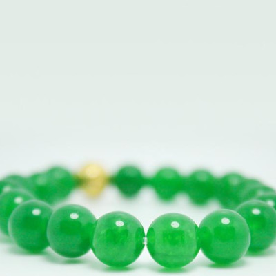 Vòng đá mã não xanh lá mix charm tròn MS220 hợp  mệnh Mộc, Hỏa, Kim cho nam và nữ