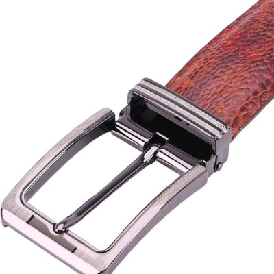 Thắt Lưng Nam Da Đà Điểu Đầu Kim Huy Hoàng HT4408 - Nâu Đỏ