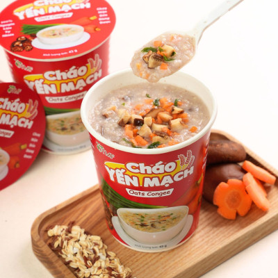 6 ly cháo yến mạch gạo lứt ly 43g TÂM MINH FOODS không bột ngọt