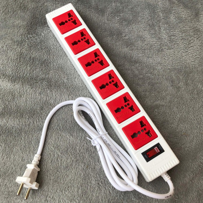 Ổ Cắm 6 Lỗ 3 Chấu Dây 5 Mét Điện Quang ĐQ ESK 5WR 63ECO - Trắng Đỏ