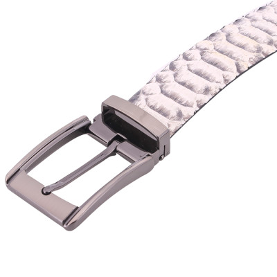 HJ4326-27-28-30 - Dây nịt nam da trăn Vip đầu kim màu da nguyên thủy, đen, nâu, trắng